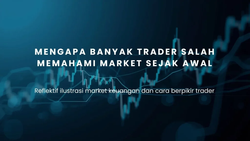 Reflektif ilustrasi market keuangan dan cara berpikir trader